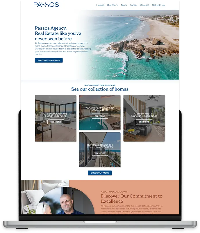 Imagem do mockup de site profissional de imobiliária na Austrália