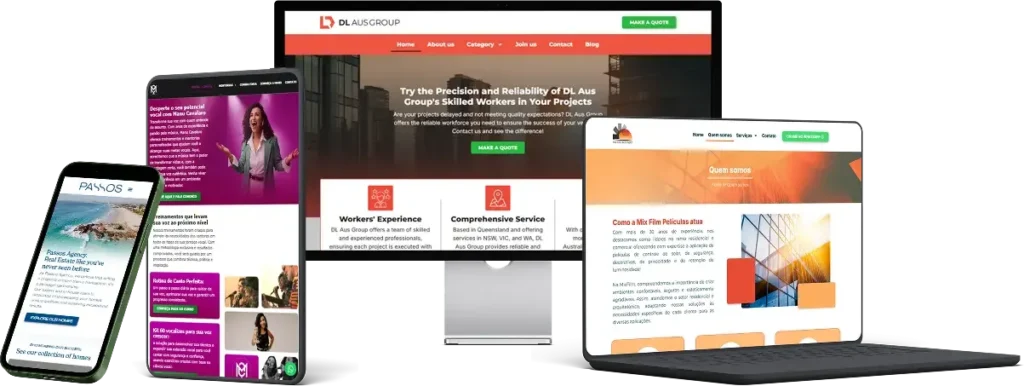 Sites profissionais otimizados em SEO em mockup